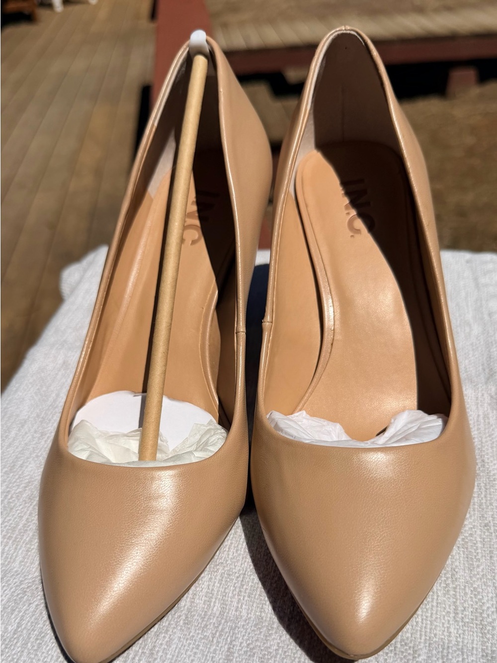 INC International Concepts Nude Pointed-Toe Women's Pumps 8W